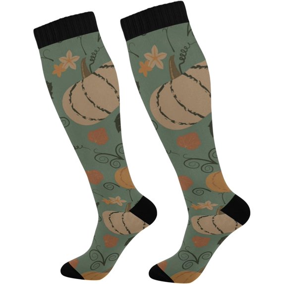 FREEAMG Banana Pattern Compression Socks for Women and Men, 1 Pair