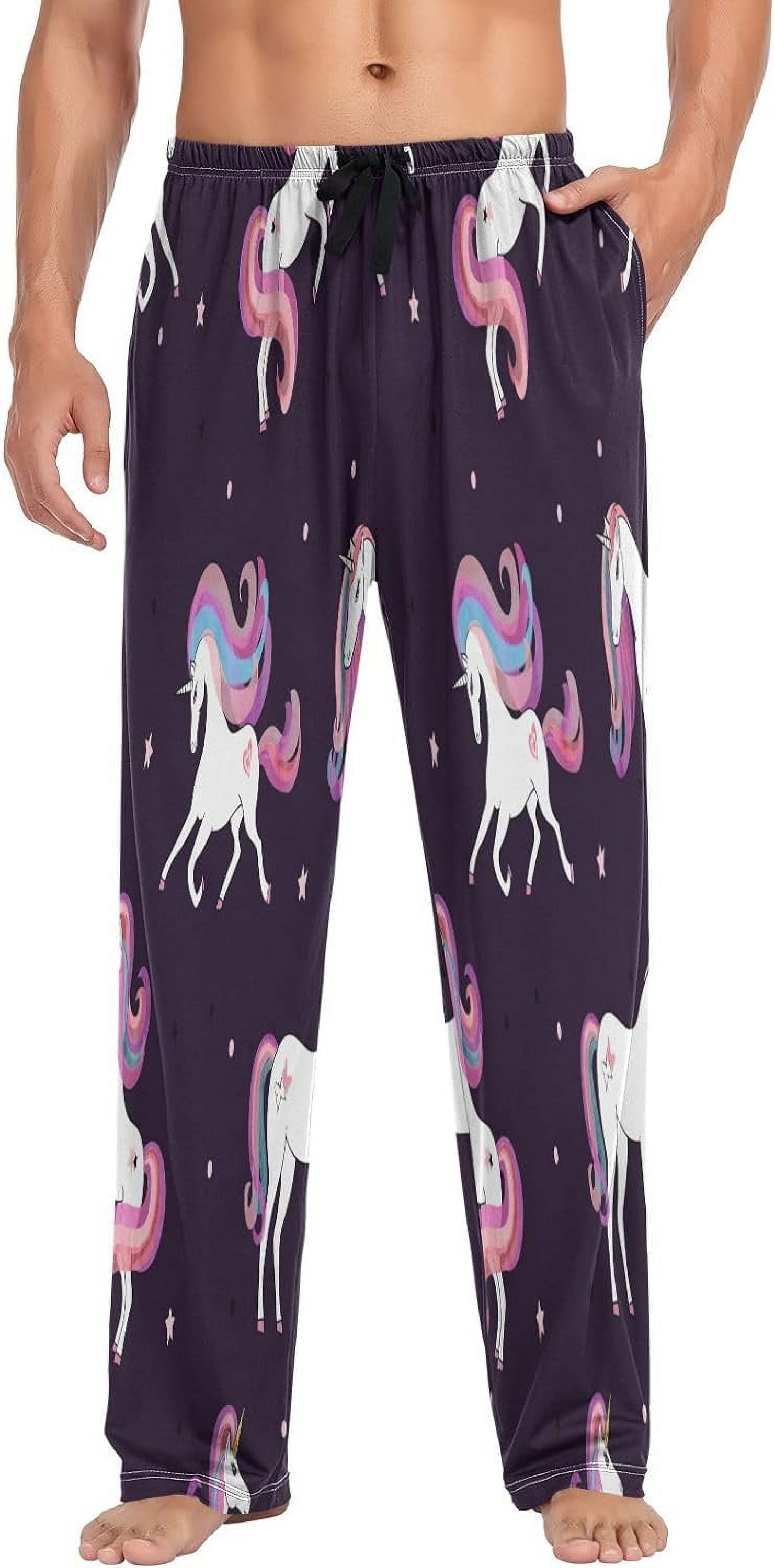 FREEAMG Beautiful Unicorns Pajama Pants for Men, Men's Separate Bottoms