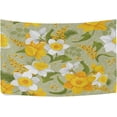 thumbnail image 1 of FREEAMG Beautiful White Yellow Daffodil Flower Floral Leaves Tapestry Aesthetic Tapestry Wall Hanging for Home Decor 80" x 60" Inches, 1 of 6