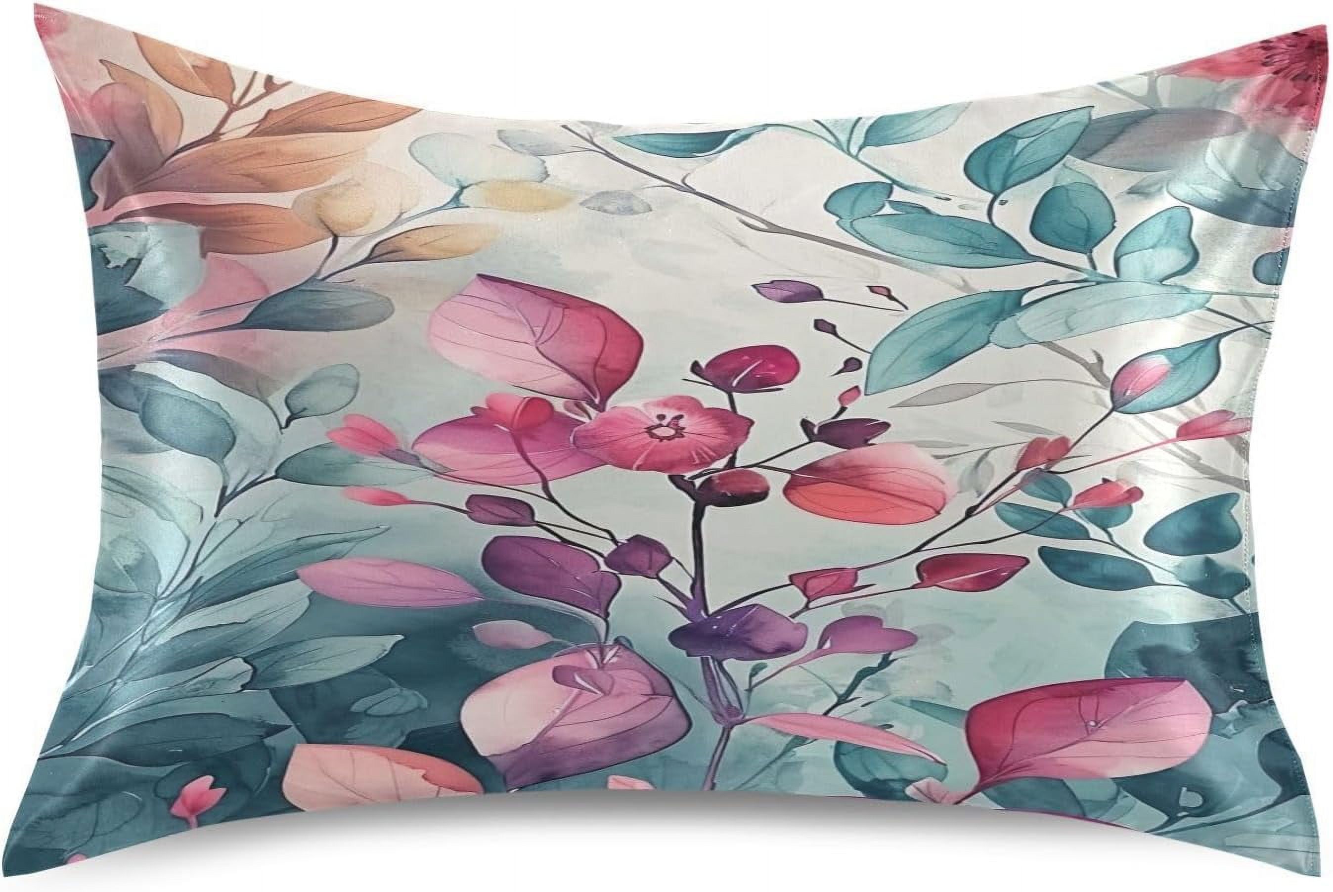 FREEAMG Beautiful Wildflowers Pillowcase for Hair and Skin Silk Pillowcase Standard Size 20 ×