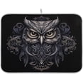 thumbnail image 1 of FREEAMG Black Owl Dish Drying Mats Tableware Absorption Water Mat Home Decor Drying Pad for Kitchen Countertop, 18 X 24 Inch, 1 of 6