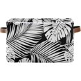 thumbnail image 1 of FREEAMG Black Palm Leaf Outline Storage Basket, Durable Canvas Organizer With Handles Large Collapsible Storage Bins Boxes for Home Office - 2 Pack, 1 of 7