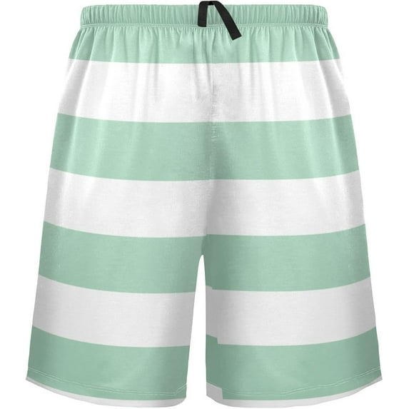 FREEAMG Blue And Red Horizontal Stripe Fashion Striped Pattern Men's Pajama Pants Shorts Sleepwear Lounge Pajama Bottoms