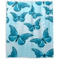 thumbnail image 1 of FREEAMG Blue Butterfly Shower Curtain Waterproof Fabric Bath Curtain with Hooks for Bathtub Bathroom Decor, 60 x 72 Inch, 1 of 6