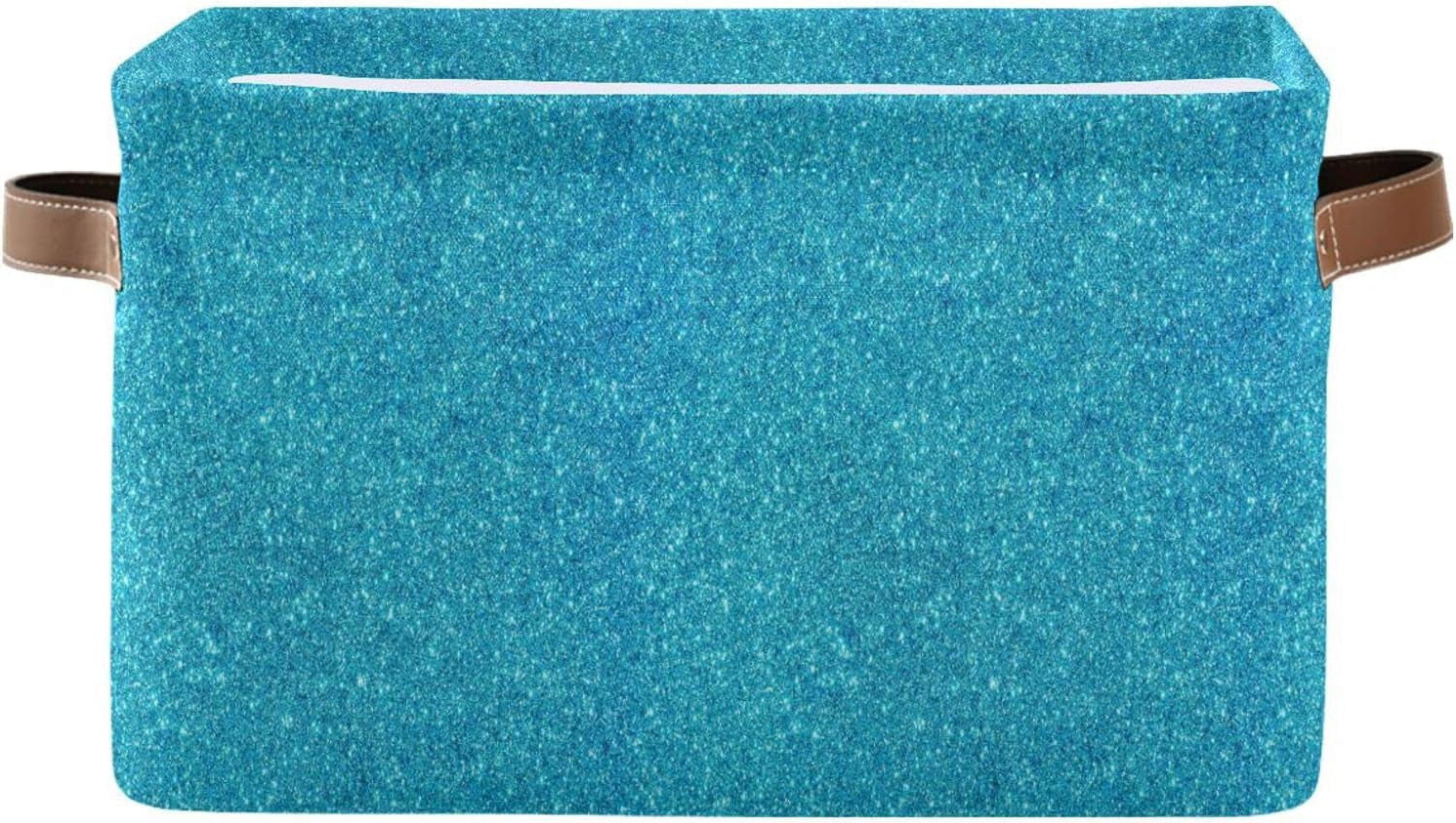 FREEAMG Blue Glitter Texture Storage Basket 1 Pack, Collapsible ...