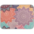 thumbnail image 1 of FREEAMG Boho Indian Style Datura Henna Dish Drying Mat Reversible Microfiber Kitchen Dish Mat Super Absorbent Dish Drainer Mat for Kitchen Counter, 16"x18", 1 of 7