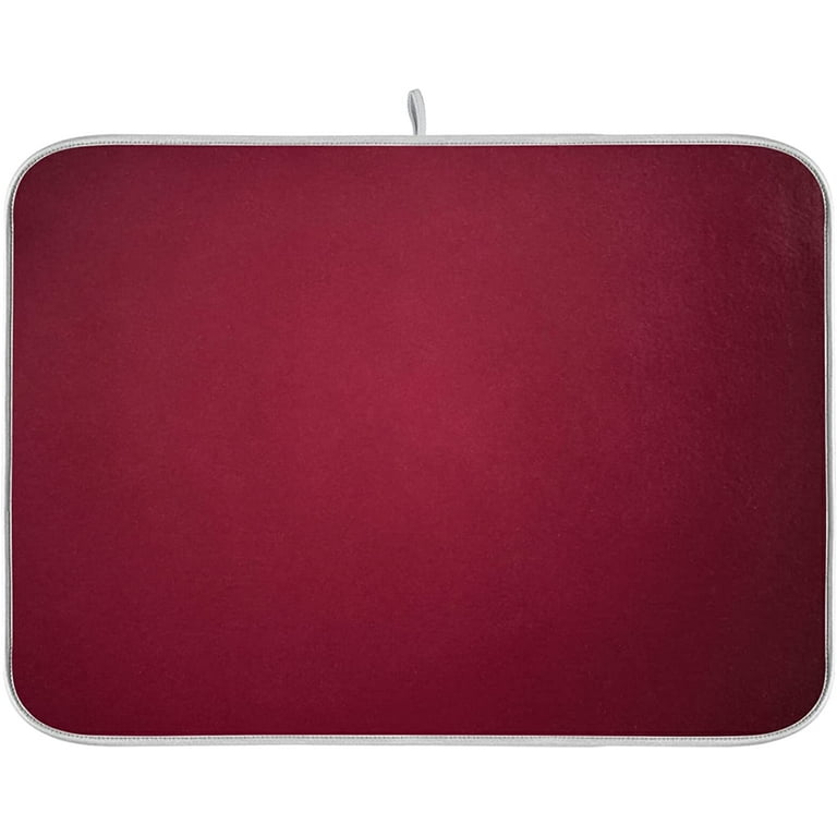 FREEAMG Burgundy Red Solid Color Dish Drying Mat for Kitchen Counter Absorbent Microfiber Dishes Drainer Mats Tableware Protector Dish Drying Pad 16x18in Walmart