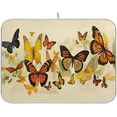 thumbnail image 1 of FREEAMG Butterfly Flower Dish Drying Mat for Kitchen Counter, Ultra Absorbent Reversible Microfiber Dishes Drying Rack Pad Heat-resistant Mats 16x18in, 1 of 7