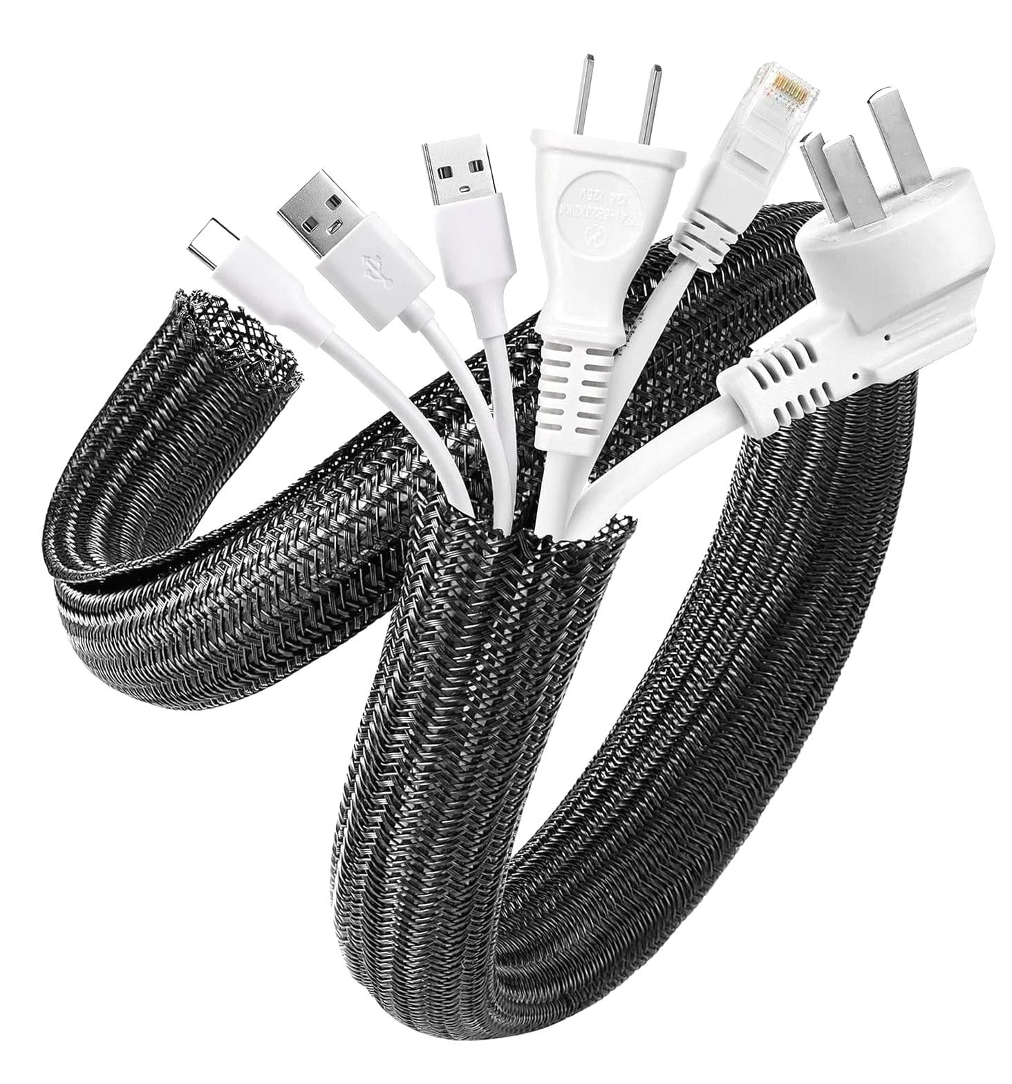 Braided Expandable Cable Sleeve - 2", Red S-26188R - ULINE