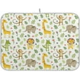 thumbnail image 1 of FREEAMG Cartoon Animals Giraffe Elephant 16 x 18 Inches Absorbent Dish Drying Mat Microfiber Kitchen Countertop Table Protector Multi-Purpose Counter Rack Sink Drainer Pad, 1 of 7