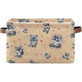 thumbnail image 1 of FREEAMG Cartoon Raccoons Storage Basket, Durable Canvas Organizer With Handles Large Collapsible Storage Bins Boxes for Home Office - 2 Pack, 1 of 7