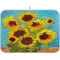 thumbnail image 1 of FREEAMG Chic Beautiful Sunflowers Painting Absorbent Dish Drying Mat Microfiber Kitchen Countertop Table Protector Multi-Purpose Counter Rack Sink Drainer Pad 16"x 18", 1 of 6