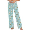 thumbnail image 1 of FREEAMG Chic Lifelike Floral Pattern Drawstring Lounge Wide Leg Pajama Sleepwear Bottom, 1 of 5