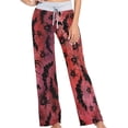 thumbnail image 1 of FREEAMG Chic Lifelike Floral Pattern Drawstring Lounge Wide Leg Pajama Sleepwear Bottom, 1 of 5