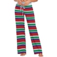 thumbnail image 1 of FREEAMG Chic Lifelike Floral Pattern Drawstring Lounge Wide Leg Pajama Sleepwear Bottom, 1 of 6