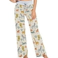 thumbnail image 1 of FREEAMG Chic Lifelike Floral Pattern Drawstring Lounge Wide Leg Pajama Sleepwear Bottom, 1 of 6