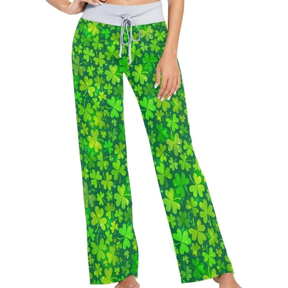 FREEAMG Chic Women's Comfy Drawstring Floral Lounge PJ Pajama Pants Sleepwear Bottom