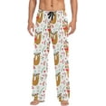 thumbnail image 1 of FREEAMG Christmas Cartoon Sloth Pajama Pants for Men, Men's Separate Bottoms, Comfortable Lounge Pants for Men（175）, 1 of 7