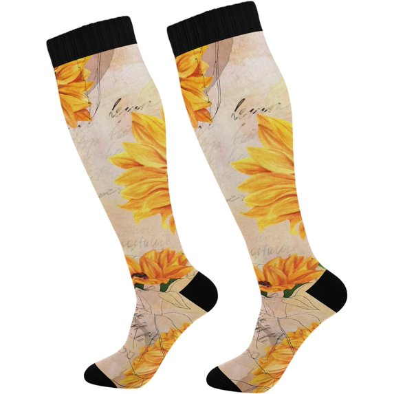 FREEAMG Christmas Cute Deer Compression Socks for Women and Men, 1 Pair