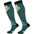 thumbnail image 1 of FREEAMG Christmas Decoration Compression Socks for Men & Women Running Stockings Knee High Socks for Gardening Running Cycling Travel and Climbing, 1 Pair, 1 of 7
