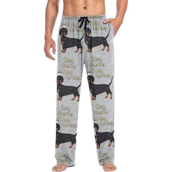 FREEAMG Christmas Men's Pajama Pants with Pockets Loose Lounge Sleepwear Long Pjs Bottoms