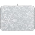 thumbnail image 1 of FREEAMG Christmas Snowflakes Dish Drying Mat for Kitchen Counter,Super Quick Absorbent Composite Sponge Dish Drying Pad,Heat Resistant Non-Slip Rack Tableware Mat, 16x18 Inch, 1 of 7