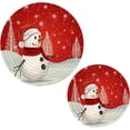 thumbnail image 1 of FREEAMG Christmas Snowman Heat Resistant Trivets Potholders 2PCS,Round Cotton Weave Handmade Pot Holder, Non-Slip Hot Mats Kitchen Dining Plate Mat, 1 of 7