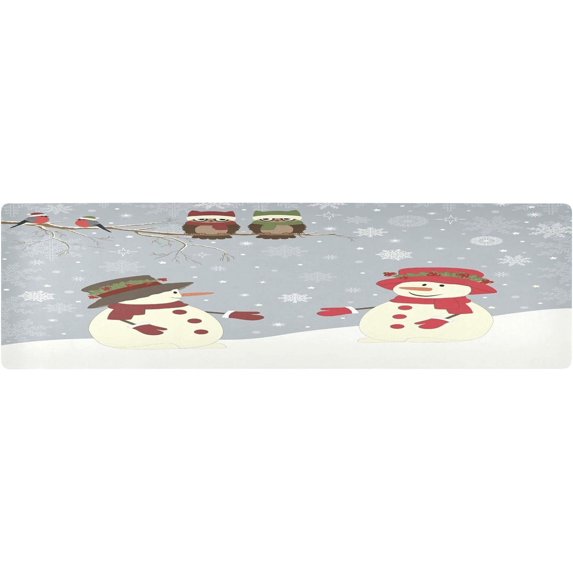 FREEAMG Christmas Snowman Pot Holders Durability Trivets for Hot Pots and Pans Waterproof Owl Couple Table Runner Versatility Trivet Mats Table Mats