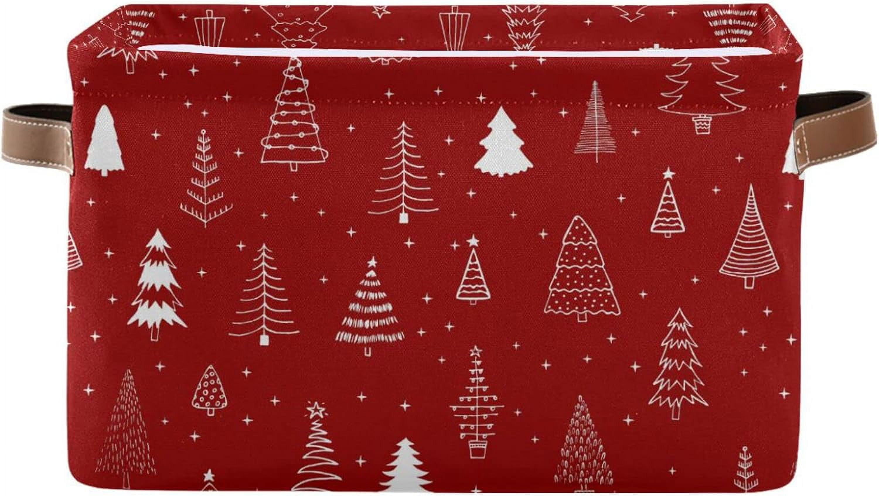 FREEAMG Christmas Trees Storage Basket with Handles Collapsible Storage