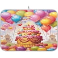 thumbnail image 1 of FREEAMG Colorful Balloons and Cake Absorbent Dish Drain Mat,18"x16" Dish Drying Mats for Kitchen Counter,Dish Drying Pads for Sinks,Draining Racks, 1 of 7