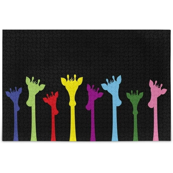 FREEAMG Colorful Cute Giraffe Animal Puzzle for Adults 1000 Piece Puzzles Game DIY Toys Creative Gift Home Decorations