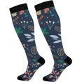 thumbnail image 1 of FREEAMG Colorful Flowers Compression Socks for Women and Men, 1 Pair, 1 of 7