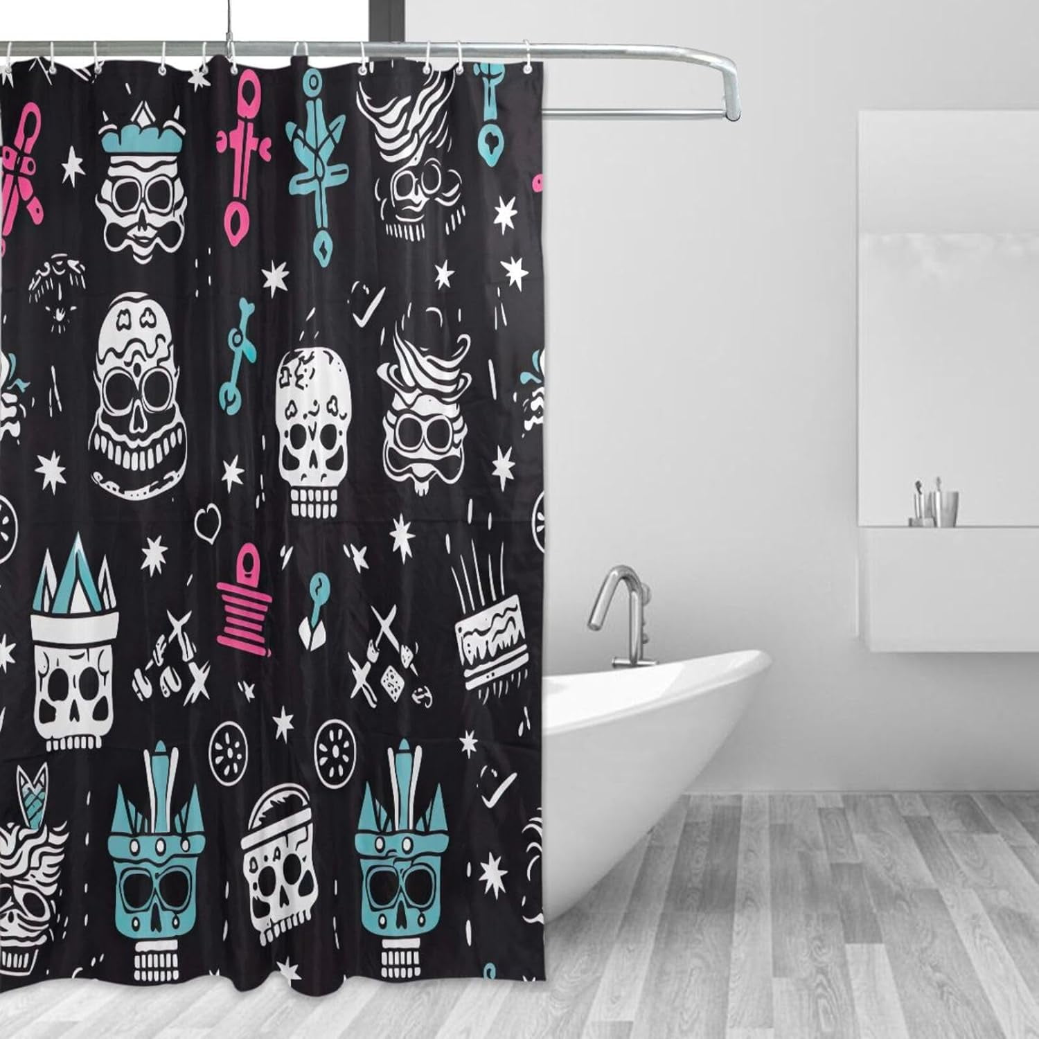 Thinking Brain Pattern Print Bathroom Shower Curtain main image 1