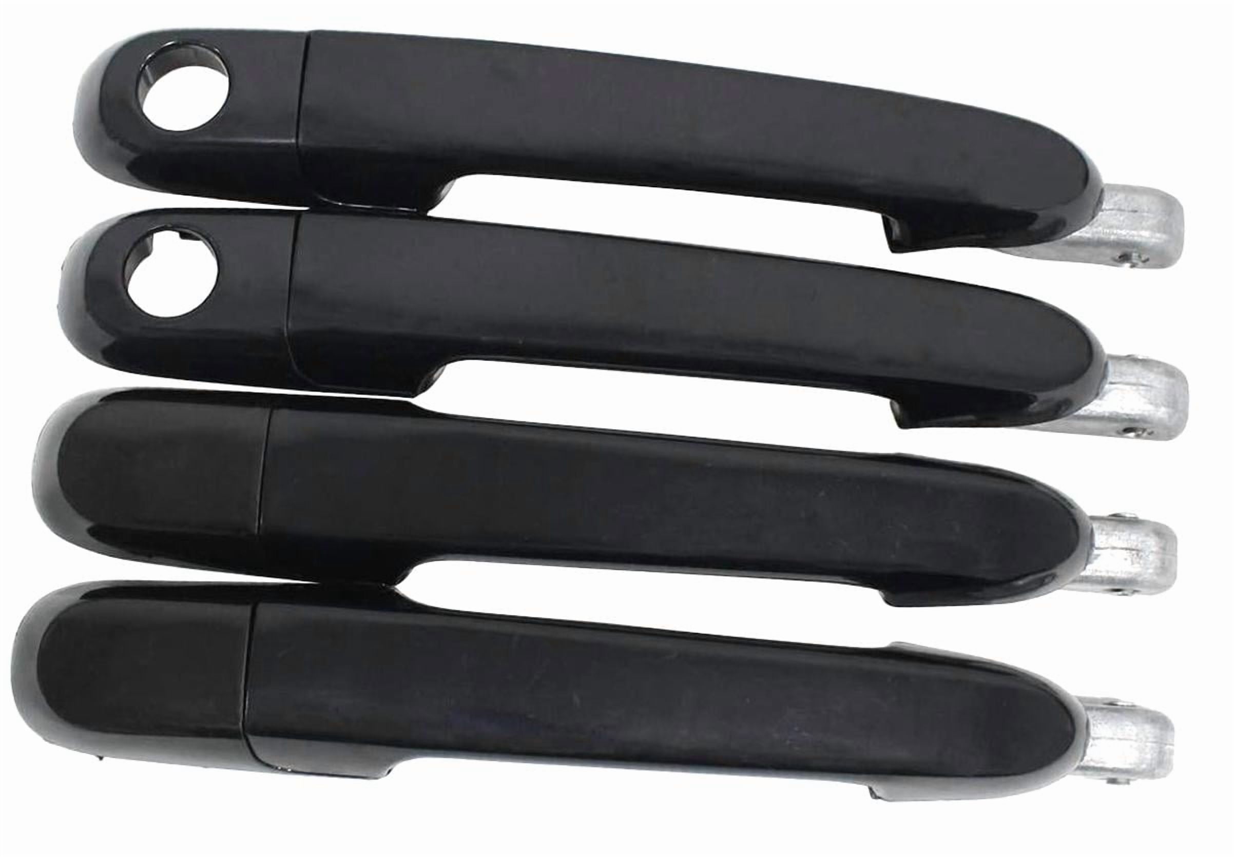 Set Of 4 Exterior Door Handle Chrome/Black Front Rear Left