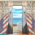 thumbnail image 1 of FREEAMG Constitution of America Bald Eagle USA Flag Sheer Curtains Window Voile Panels Drapes Tulle Curtains, Semi Sheer Curtains 84 Inches Long for Living Room Bedroom, Set of 2, 1 of 4