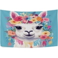thumbnail image 1 of FREEAMG Cute Alpaca Tapestry Hippie Wall Hanging Tapestries Aesthetic Decorative for Living Room Bedroom Ceiling 90x60In, 1 of 7