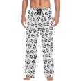 thumbnail image 1 of FREEAMG Cute Cartoon Panda Pattern Pajama Pants for Men, Men's Separate Bottoms, Comfortable Sleep Lounge Pj Pants, 1 of 7