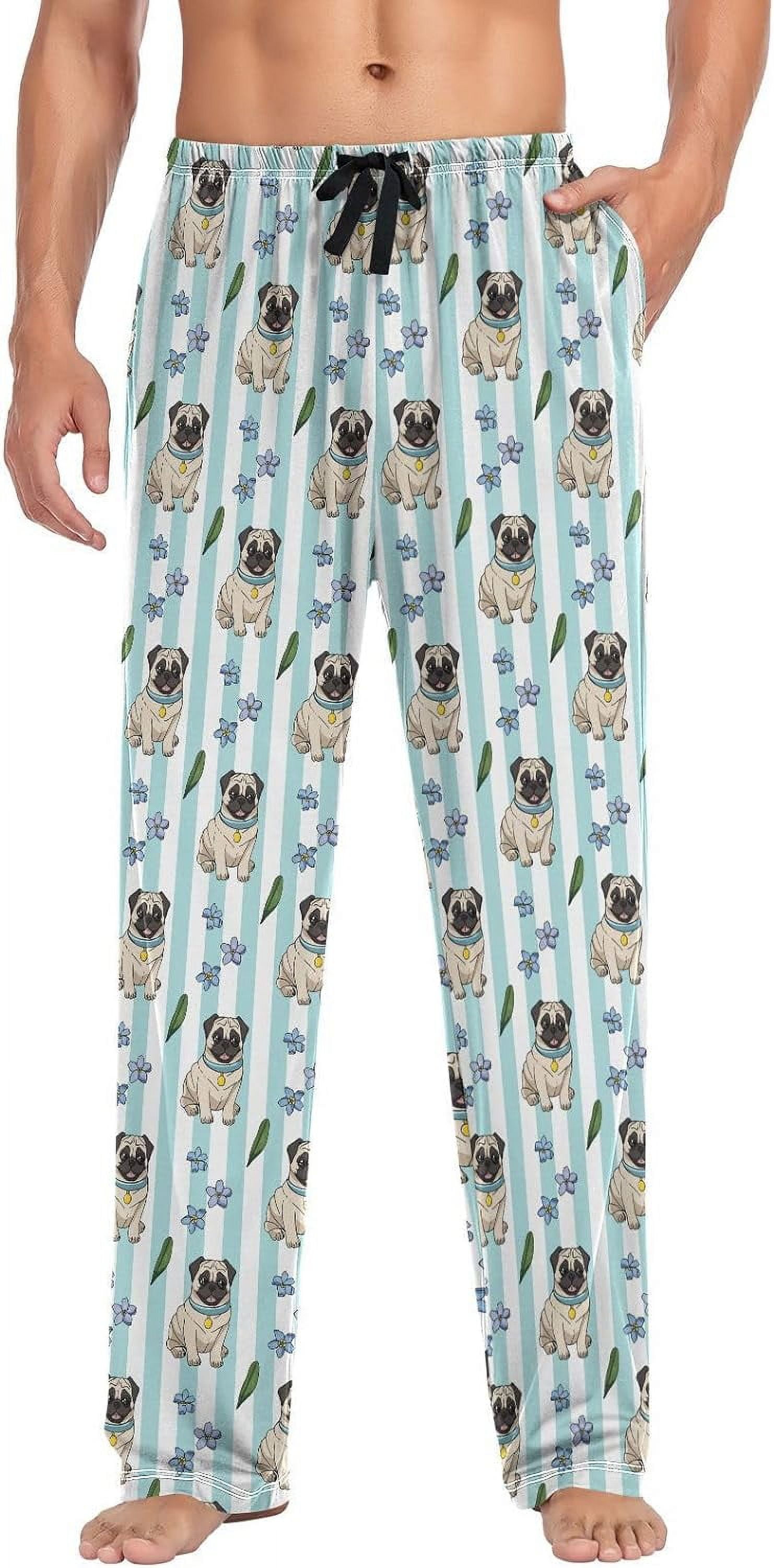 FREEAMG Cute Cartoon Pugs Pajama Pants for Men, Men's Separate Bottoms ...