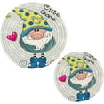 thumbnail image 1 of FREEAMG Cute Christmas Gnomes Round Cotton Heat Resistant Trivets Potholders 2PCS,Weave Pot Holder for Kitchen Non-Slip Dining Plate Mat Handmade Hot Mats, 1 of 7