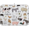 thumbnail image 1 of FREEAMG Cute Farm Animals Dish Drying Mats for Kitchen Counter, Heat-Resistant Dishes Drying Pad, Ultra Absorbent Drying Mat for Coffee Machine Sink Rack 18x24Inch, 1 of 7