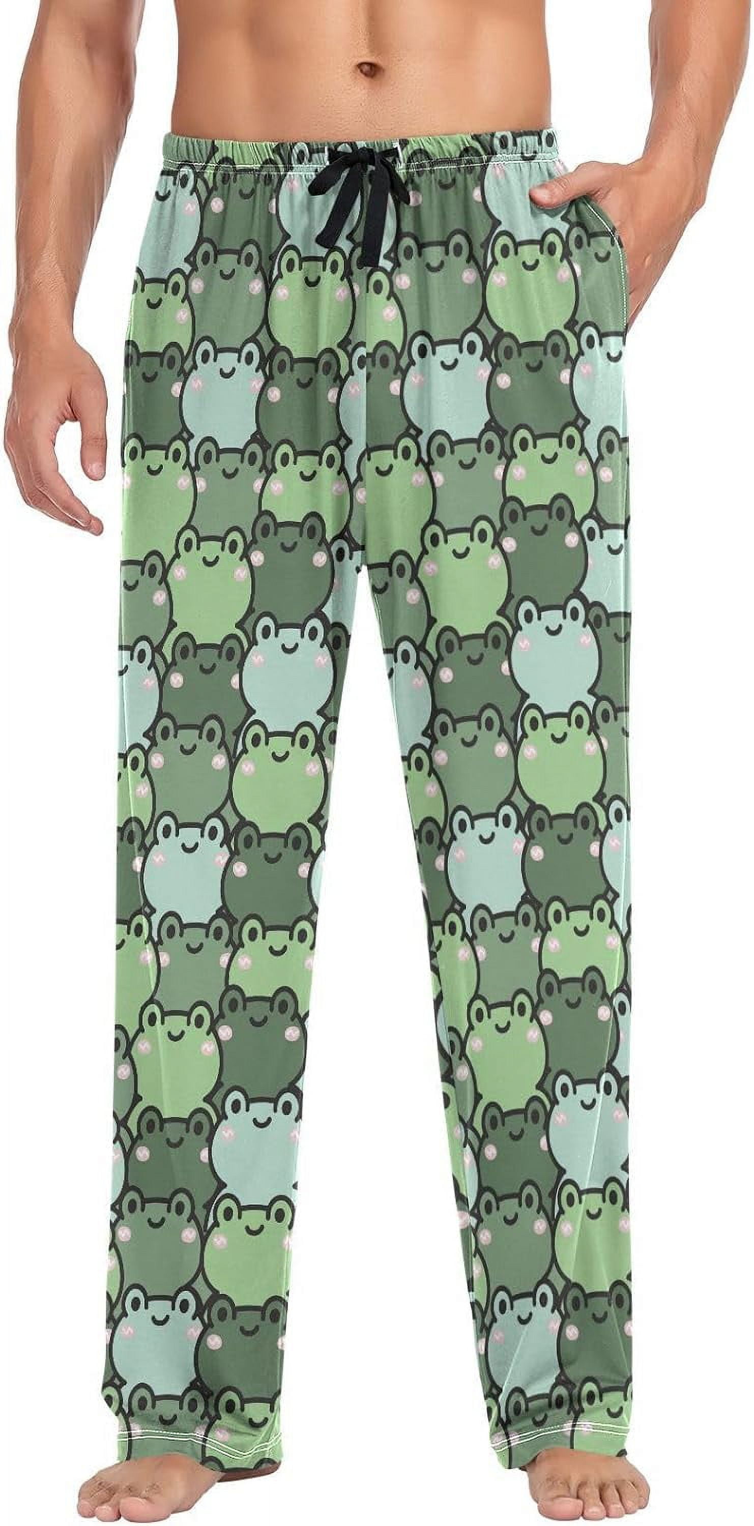 FREEAMG Cute Frog Pajama Pants for Men, Men's Separate Bottoms, Pure ...