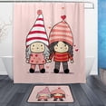 thumbnail image 1 of FREEAMG Cute Girl Bath Curtain Rugs Sets 2 Pcs, Bathroom Theme Set with Shower Curtain and Non-Slip Carpet -12 Hooks-60X72in, 1 of 7