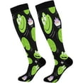 thumbnail image 1 of FREEAMG Cute Green Frogs Compression Socks for Women&Men Circulation-Best Support for Nurses,Running,Athletic-2 Pairs, 1 of 7