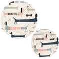 thumbnail image 1 of FREEAMG Cute Navy Blue Dachshund Pot Holders Trivets Set 2 Pcs,Round 100% Cotton Braided Hot Pads for Hot Dishes Hot Pots and Pans/Kitchen Trivets, 1 of 7