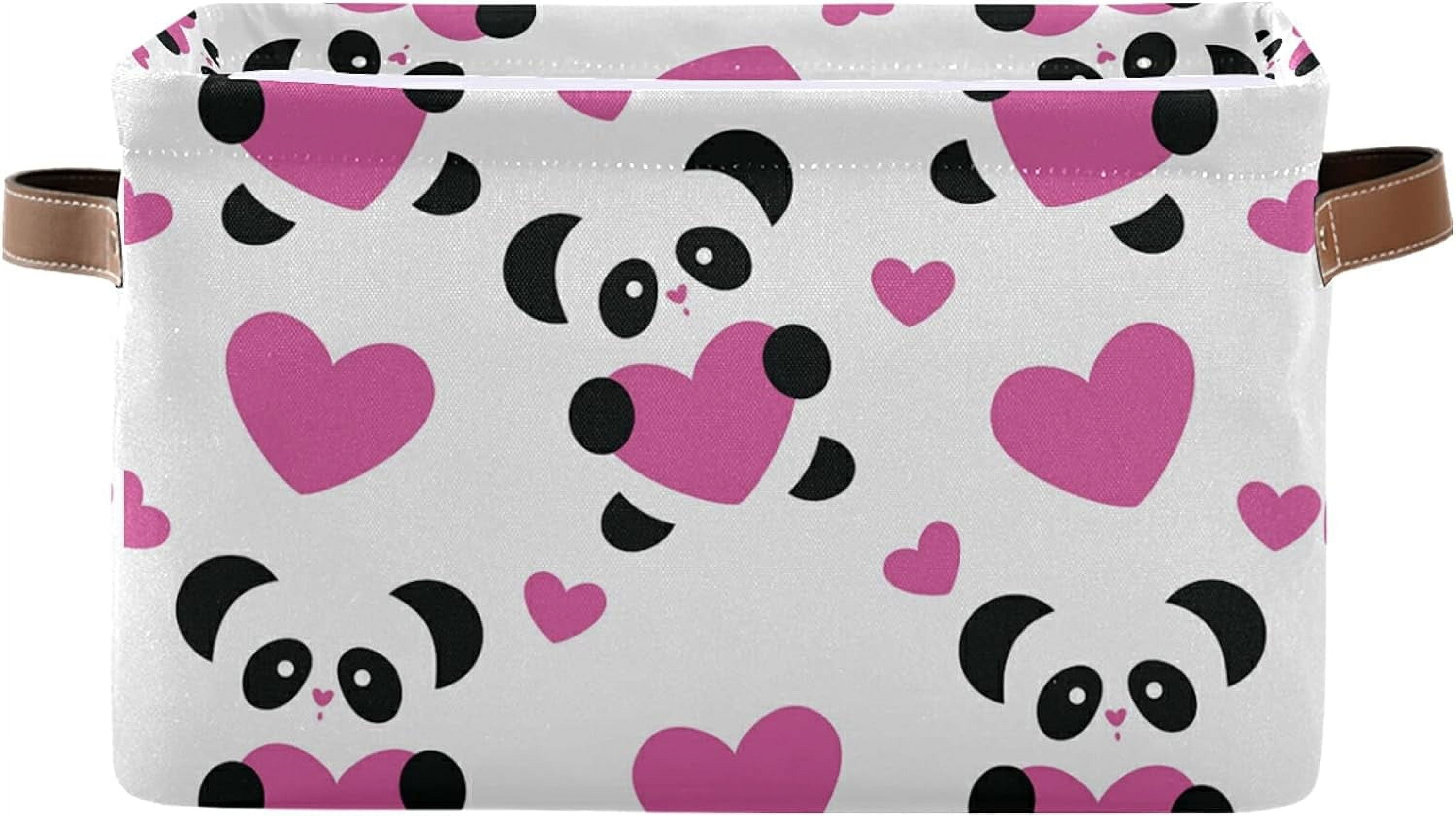 FREEAMG Cute Panda Heart Storage Bin for Toy Storage Basket Dirty ...