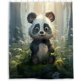 thumbnail image 1 of FREEAMG Cute Panda Shower Curtains Waterproof Fabric Shower Curtain Bathroom Decoration with Hooks Washable Bathroom Shower Curtains 60x72 Inch, 1 of 6