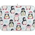 thumbnail image 1 of FREEAMG Cute Penguins Snowflake Christmas 16"x 18"Absorbent Dish Drying Mat Microfiber Kitchen Countertop Table Protector Multi-Purpose Counter Rack Sink Drainer Pad, 1 of 6