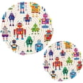 thumbnail image 1 of FREEAMG Cute Robots Trivets for Hot Pots and Pans and Pot Holders 2PCS – Cotton Rope Round Mats, Hot Pads for Kitchens, Coasters, Placemats, 1 of 7