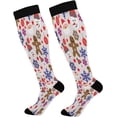 thumbnail image 1 of FREEAMG Cute Santa Claus Compression Socks for Women Men,Knee High Stockings for Athletic Sports,Running,Travel, 1 of 7
