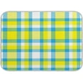 thumbnail image 1 of FREEAMG Dish Drying Mat Blue Yellow Plaid Microfiber Absorbent Drying Pad Heat Resistant Kitchen Island Countertop Protector 18"× 24", 1 of 6